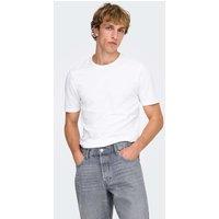 ONLY & SONS 2 Pack Slim Fit Cotton Rich Crew Neck T-Shirts White