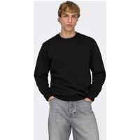 ONLY & SONS Cotton Rich Crew Neck Sweatshirt Black