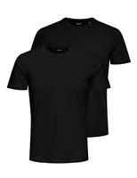ONLY & SONS 2 Pack Slim Fit Cotton Rich Crew Neck T-Shirts Black