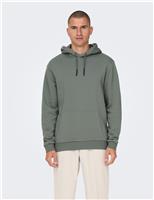 ONLY & SONS Cotton Rich Hoodie Grey