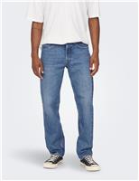 Straight Fit Pure Cotton 5 Pocket Jeans