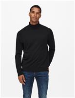 ONLY & SONS Roll Neck Jumper Black