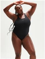 Speedo Medalist Racer Back Scoop Neck Swimsuit Black