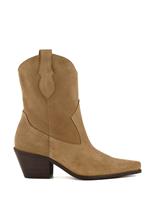 Dune London Suede Pull On Western Boots Sand