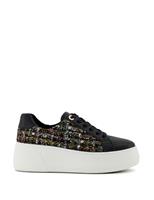 Dune London Leather Lace Up Chunky Trainers Black Mix