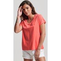 Superdry & Co Cotton Rich V-Neck Relaxed T-Shirt Red