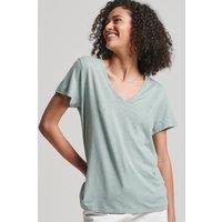 Superdry & Co Cotton Rich V-Neck Relaxed T-Shirt Green