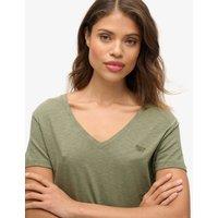 Superdry & Co Cotton Rich V-Neck Relaxed T-Shirt Green Mix