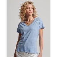 Superdry & Co Cotton Rich V-Neck Relaxed T-Shirt Blue