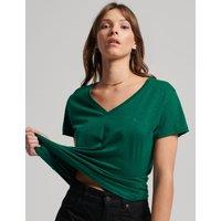Superdry & Co Cotton Rich V-Neck Relaxed T-Shirt Dark Green