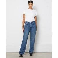 Mid Rise Straight Leg Jeans