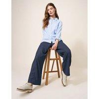 Textured Wide Leg Trousers with Wool