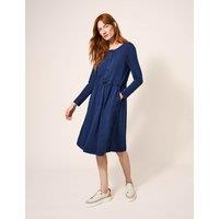 Jersey Round Neck Knee Length Smock Dress