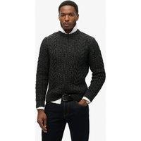Wool Blend Cable Crew Neck Jumper