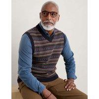 Cotton Rich Fair Isle Knitted Vest