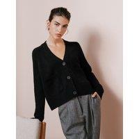 V-Neck Relaxed Cardigan with Wool