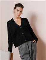 Albaray V-Neck Relaxed Cardigan with Wool Black