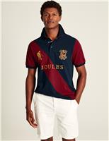Joules Pure Cotton Jersey Colour Block Polo Shirt Navy Mix
