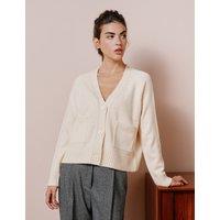 V-Neck Relaxed Cardigan with Wool