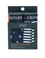 Joules 2 Pack Cotton Rich Hare & Striped Boxers Navy Mix