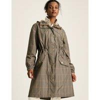 Joules Waterproof Checked Lightweight Raincoat Brown Mix