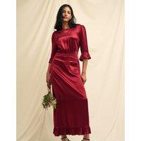 Frill Hem Midi Waisted Dress