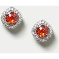 Platinum Plated Cubic Zirconia July Birthstone Stud Earring