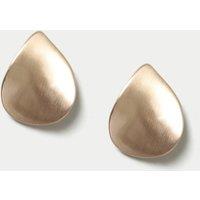 Gold Tone Brushed Stud Earring
