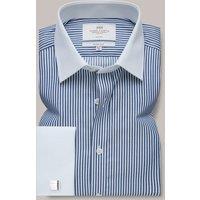 Hawes & Curtis Fitted Slim Non Iron Pure Cotton Striped Shirt White Mix