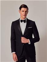 Hawes & Curtis Slim Fit Pure Wool Tuxedo Jacket Black