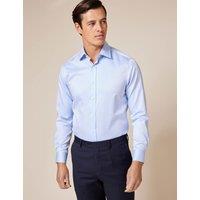 Hawes & Curtis Slim Fit Non Iron Pure Cotton Twill Shirt Blue