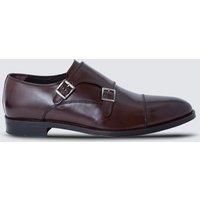 Wide Fit Leather Double Monk Strap Shoes