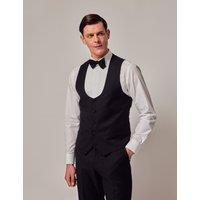 Hawes & Curtis Slim Fit Pure Wool Waistcoat Black