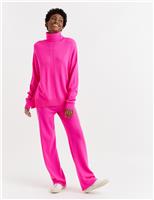 Wool Rich with Cashmere Roll Neck Relaxed Jumper