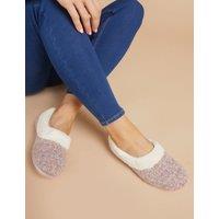 Faux Fur Lined Round Toe Slippers