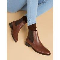 Leather Chelsea Flat Ankle Boots