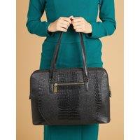 Leather Croc Effect Tote Bag
