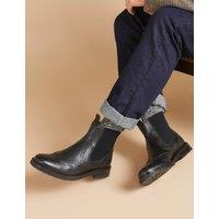 Jones Bootmaker Leather Pull-On Chelsea Boots Black