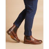 Jones Bootmaker Leather Pull-On Chelsea Boots Cognac