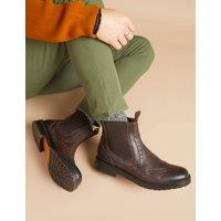 Jones Bootmaker Leather Pull-On Chelsea Boots Dark Brown