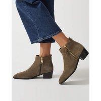 Suede Block Heel Ankle Boots