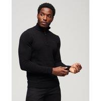 Wool Blend Funnel Neck Half Zip Jumper