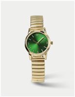 Green Rhinestone Strech Watch