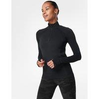 Athlete Funnel Neck Half Zip Fitted Top