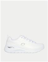 Skechers Leather Arch Fit 2.0 Star Bound Lace Up Trainers White
