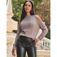 Cable Knit High Neck Jumper