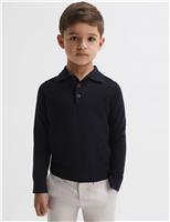Pure Merino Wool Knitted Polo Shirt (3-14 Yrs)