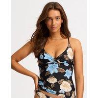 Garden Party Padded Wrap Front Tankini Top