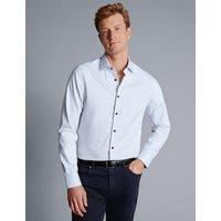 Charles Tyrwhitt Slim Fit Non Iron Pure Cotton Textured Shirt White