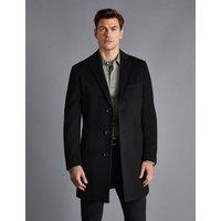 Charles Tyrwhitt Pure Wool Overcoat Black